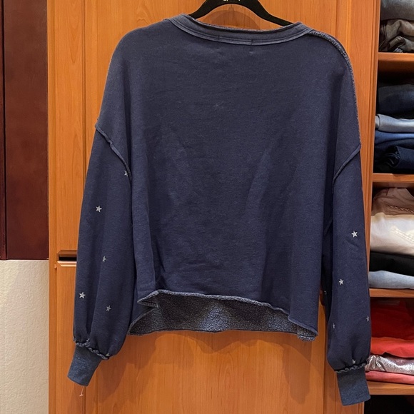 Wildfox Navy Olivia Sweater with Pink Mountain Graphic - Picture 6 of 8